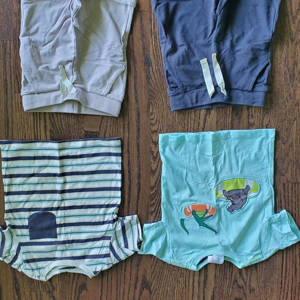 Baby Boy Summer Outfit Bundle 6-12M | 2 Shorts & 2 T-Shirts | Striped & Graphic